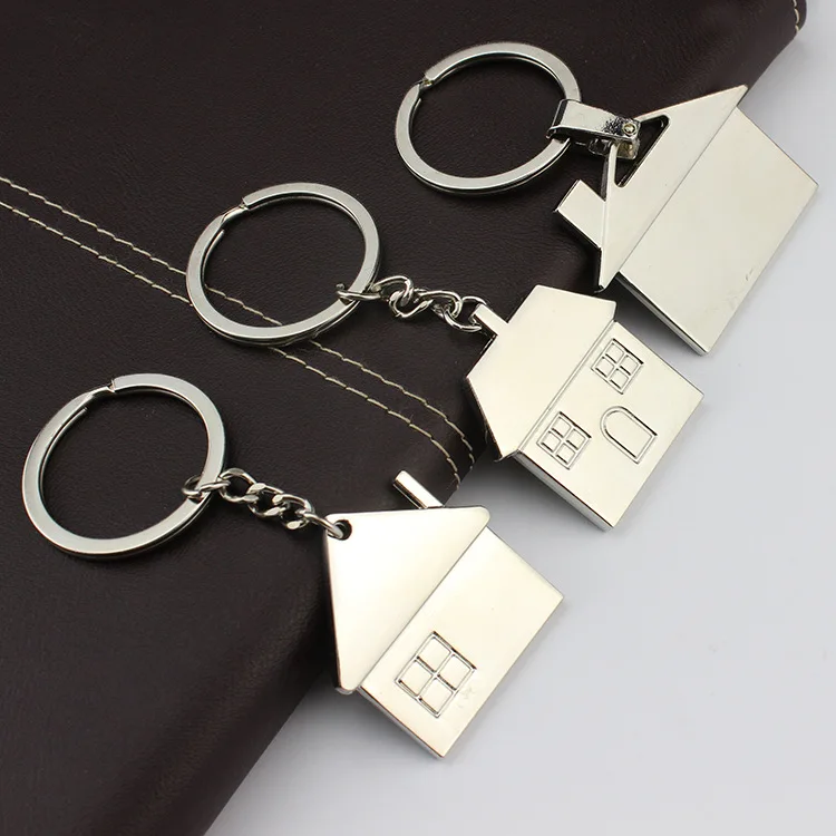 Hot Personality Cartoon House key chain new fashion Women  Bag Charm Keychains Men metal car key ring Best Couple gift Jewelry