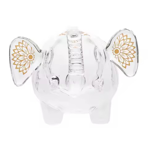 Clear Glass Elephant Piggy Bank Large Capacity Coin Bank for 's Savings Cute Animal Money Box Home Decor Gift Idea