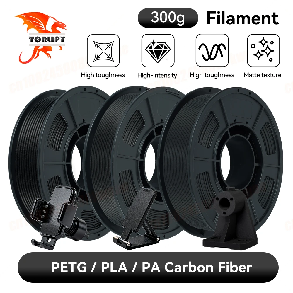 KINGROON 300g Fiber de carbone PLA PETG PA Filament en nylon 1.75mm haute résistance PLA-CF PETG-CF PA-CF matériau d'imprimante 3D pour la plupart des FDM