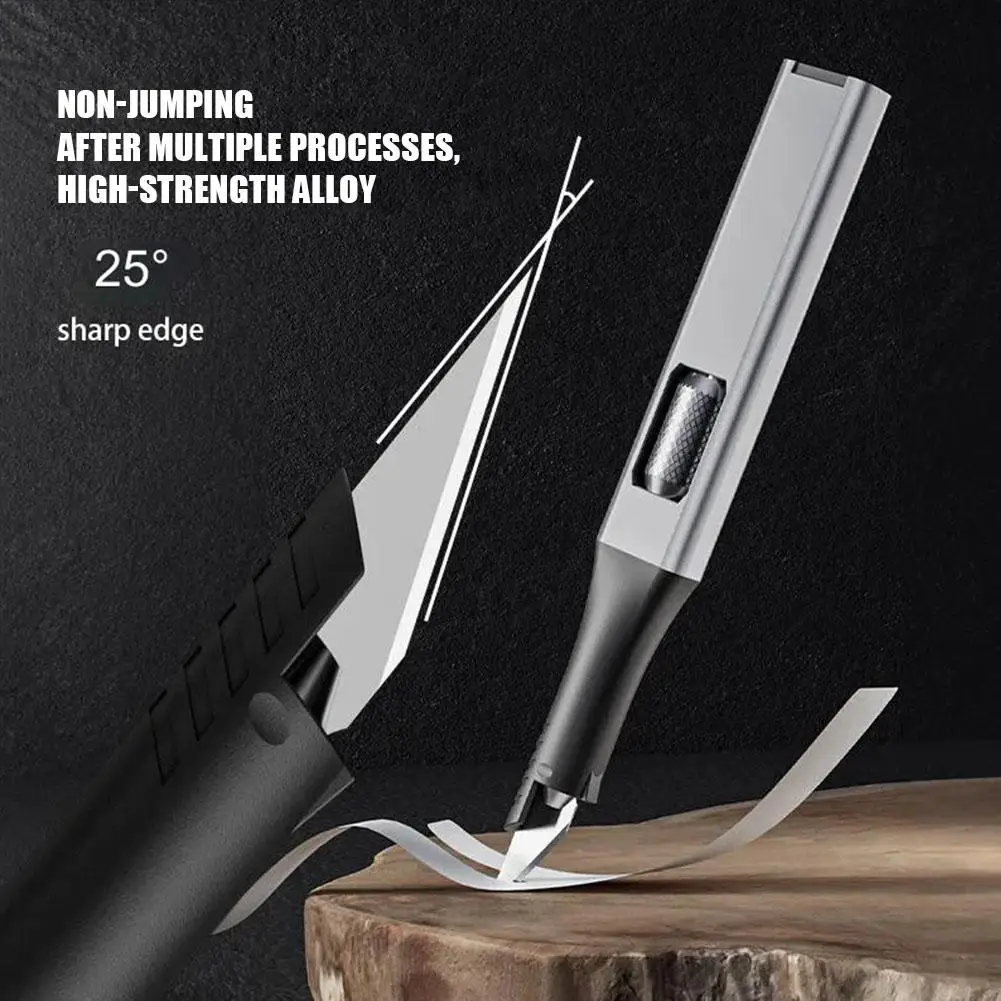 Pen-shaped DIY Aluminum Handle Carving Knife Comes With 5 Horseshoe Art Blades Woodworking Tools