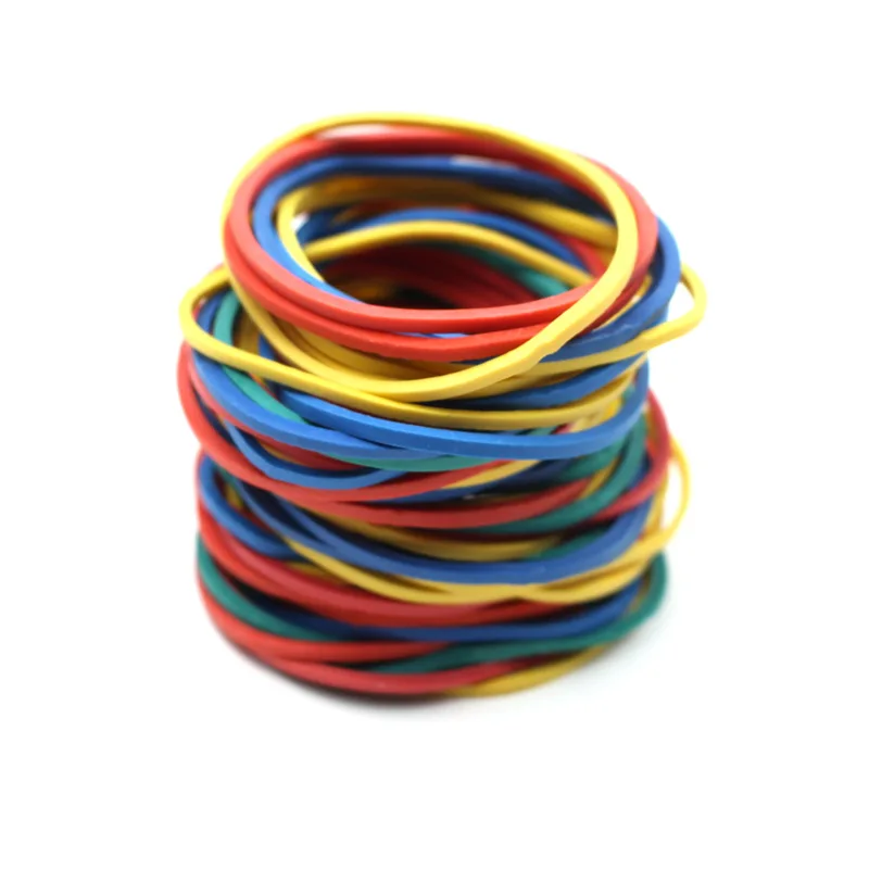 100/200Pcs Factory Direct Sales 50*1.4mm Multicolor Rubber Band High Elasticity Rubber Bands