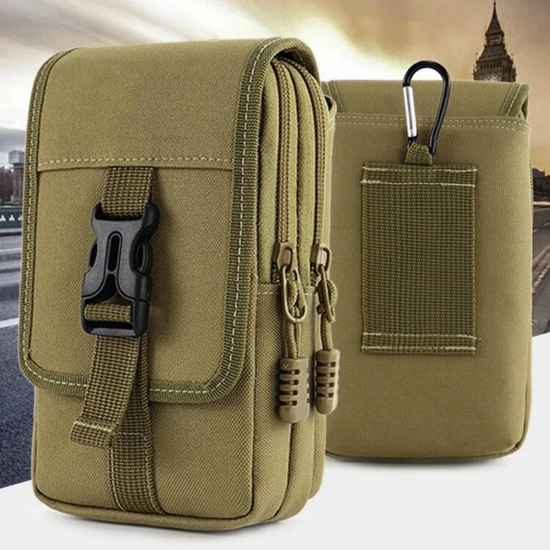 

EDC Molle Bag Purse Double Layer Outdoor Waterproof Waist Fanny Pack Men Phone Pouch Camping Hunting Tactical Bags