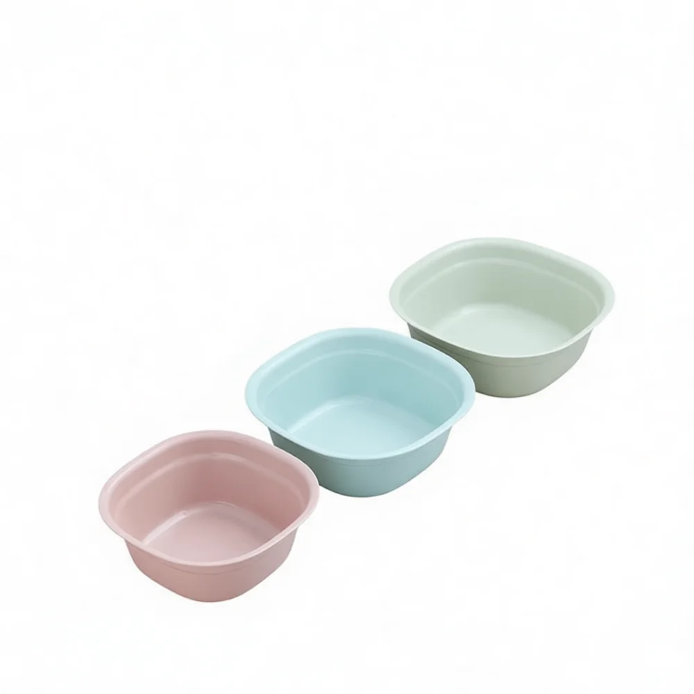 Versatile Thickened Square Plastic Basin Household Laundry Tub Space Saving Storage Container Kitchen Washing Basin