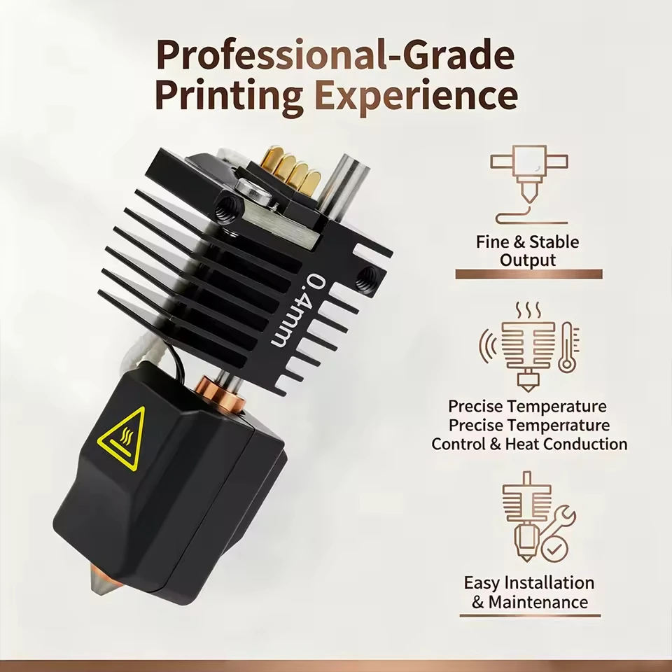 Für Flashforge Creator 5 5 Pro Hotend-Kits, Ganzmetall-Hot-End-Baugruppe, gehärtete Stahldüse 0,25 0,4 0,6 0,8 mm für Creator 5 Pro – Detail 4