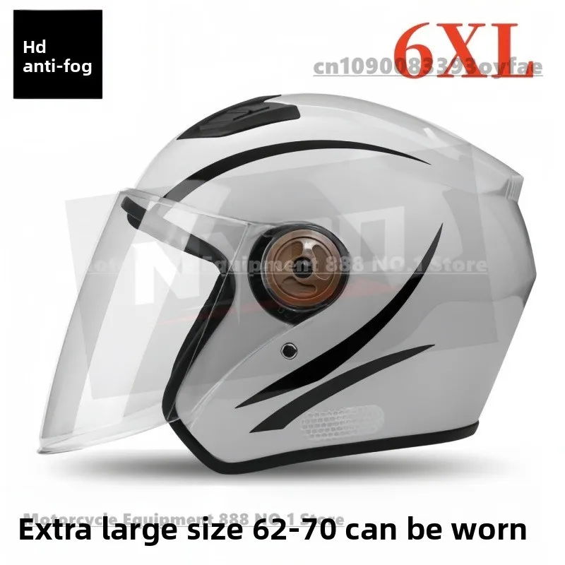 

6XL Big Head Circumference Motorcycle Helmet Men's Extra Large 70cm Motorcycle Safety Helmet Knight Riding Half Helmet