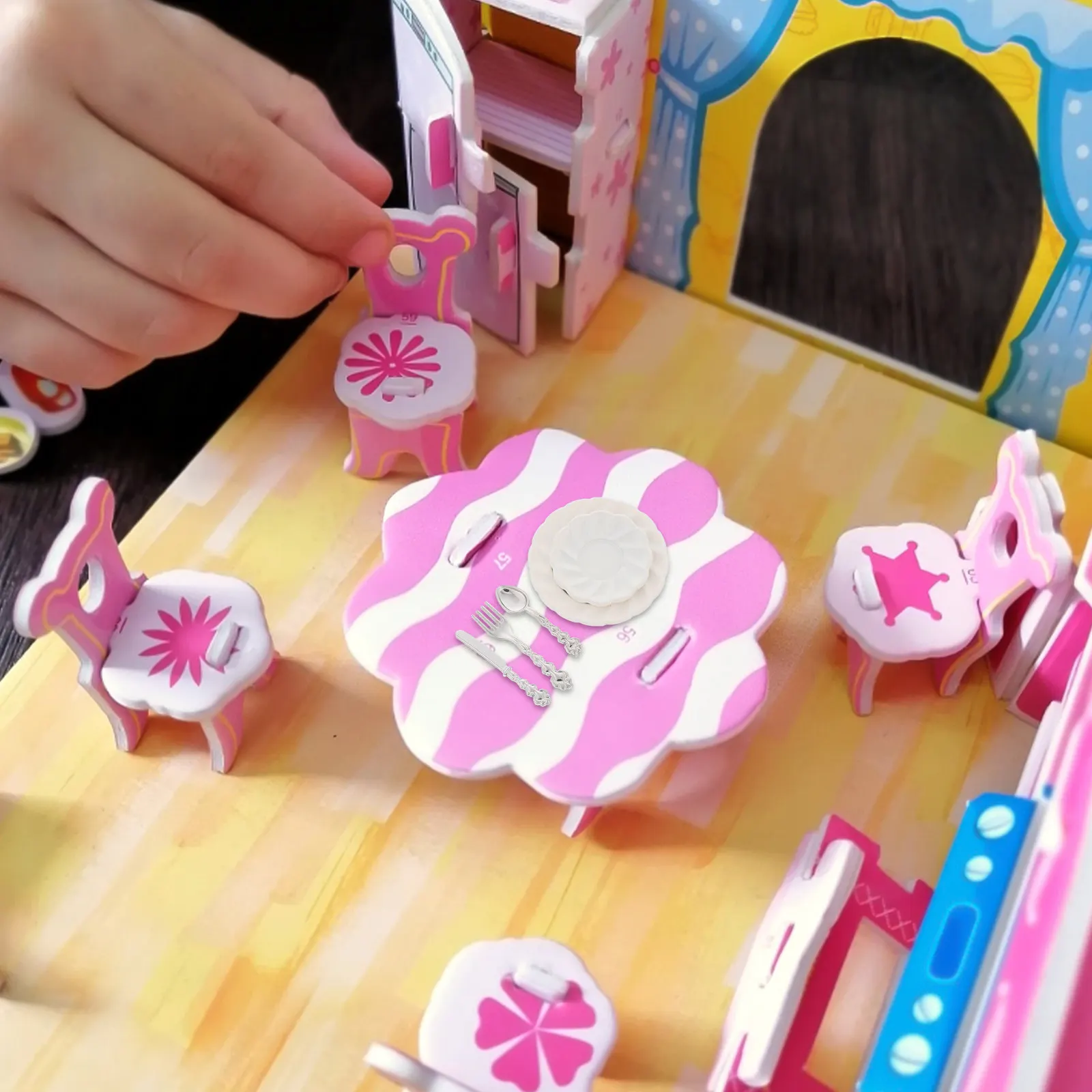 

Набор миниатюрной посуды 1:12, из сплава, для кукольного домика: тарелка, вилка, ложка, кухонные аксессуары, украшение для кухни