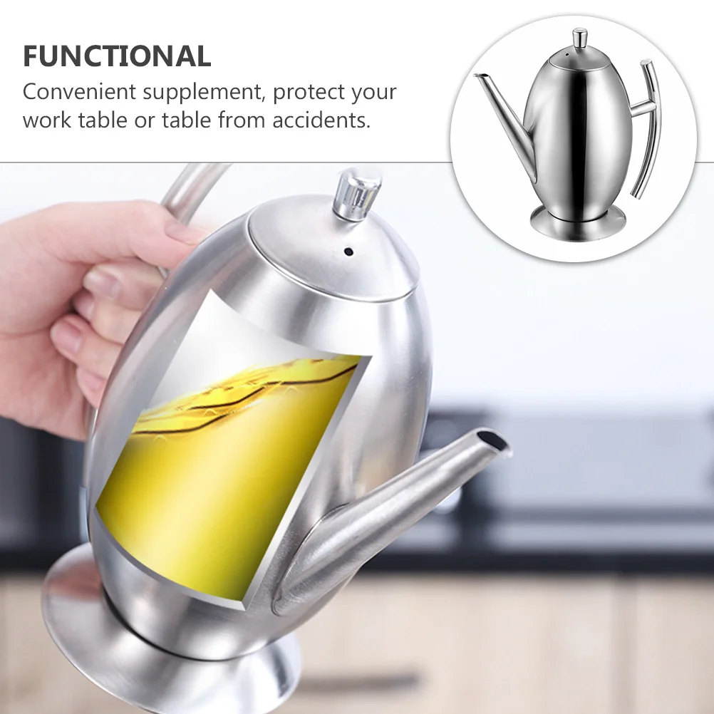

Stainless Steel Can Wide Mouth Kitchen Container Leak Proof Cooking Oil Pot Refillable Oil Storage Corrosion Resistant No