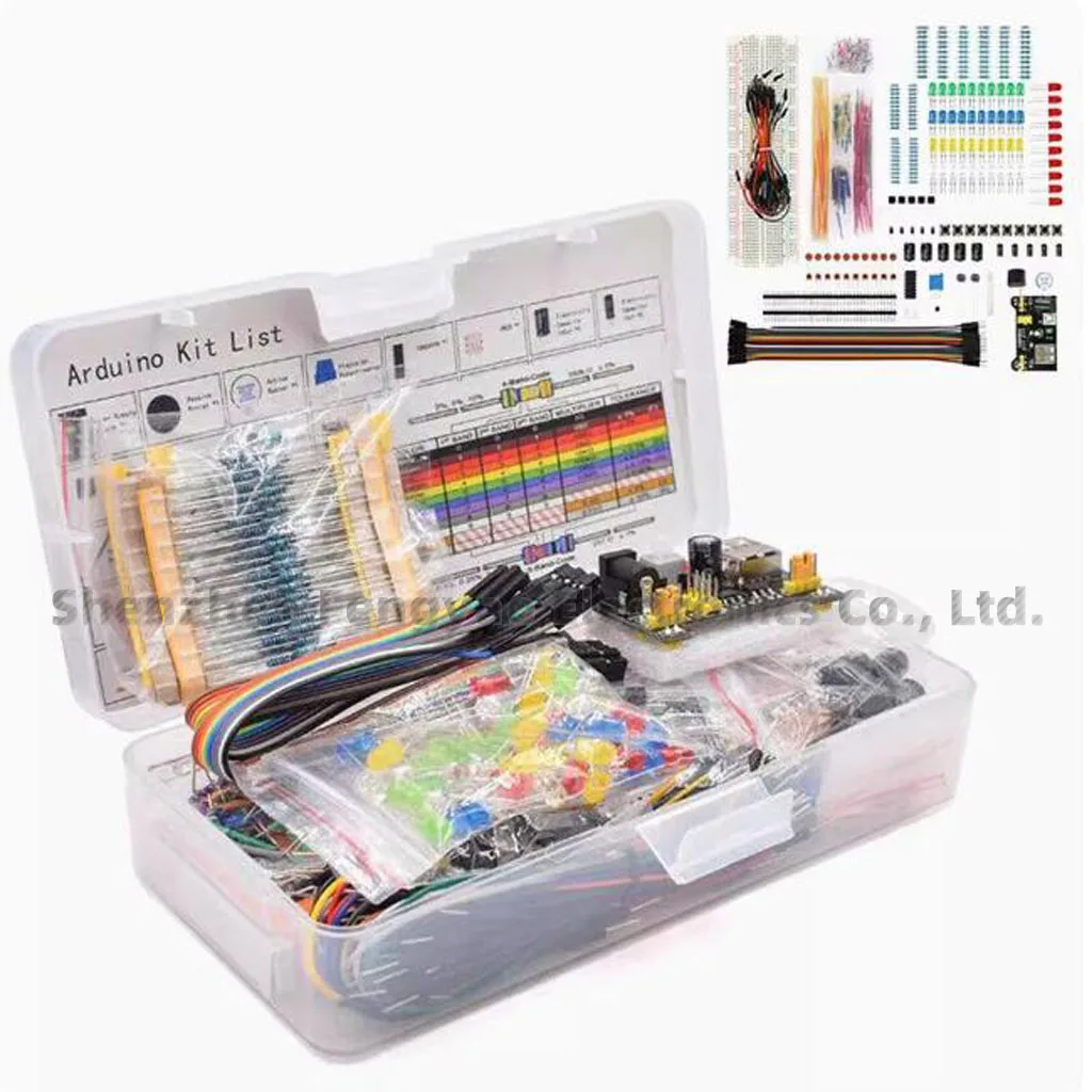 kit-de-demarrage-de-projet-de-bricolage-pour-arduino-uno-r3-830-pieces-boite-kit-de-bricolage-electronique-ensemble-de-composants-electroniques-avec-planche-a-pain-a-points-d'attache