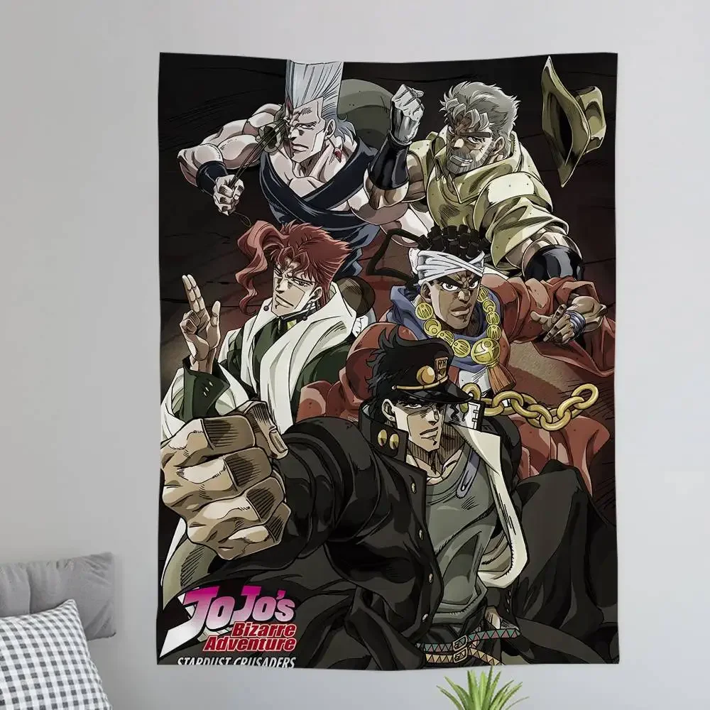 Anime JoJos Bizarre Adventure Retro Colorful Tapestry Wall Hanging Bohemian Wall Tapestries Mandala Wall Art Decor