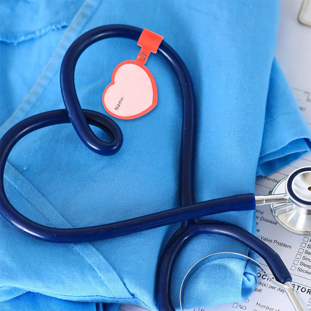 

4pcs Stethoscope Name Tags Nurse Accessories Personalized ID Labels Bright Color Easy Identified Clip Badge Holder