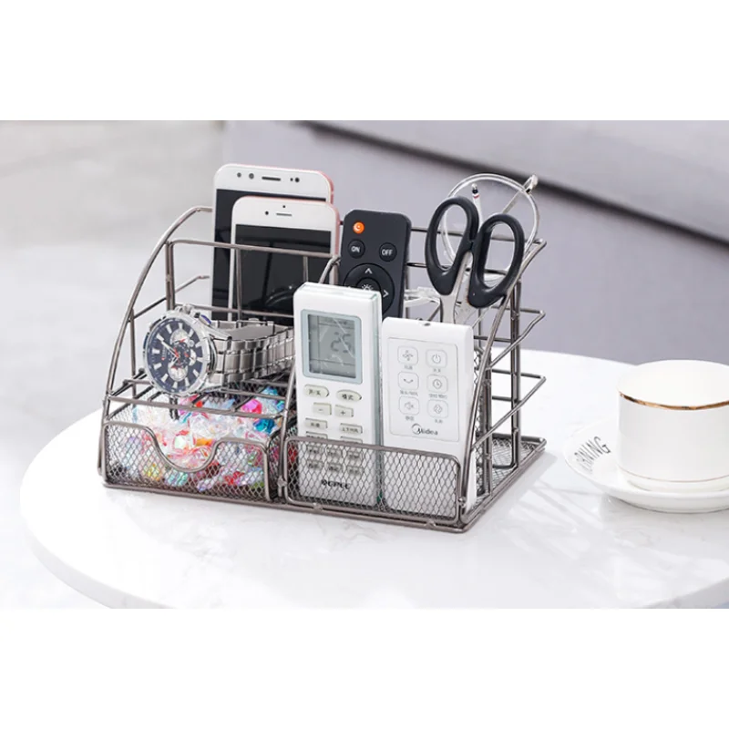 

Stylish Nordic Metal Desktop Organizer - Multifunctional Office Supply for Files, Stationery, Cosmetics, and More - Compact & Du