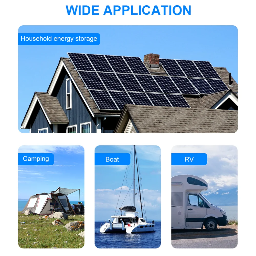 

12.8V 150Ah LiFePO4 Battery Pack with 36V 60W Solar Panel 12V/24V 220W 800W Inverter Eco-Friendly Off-Grid Power System for Home