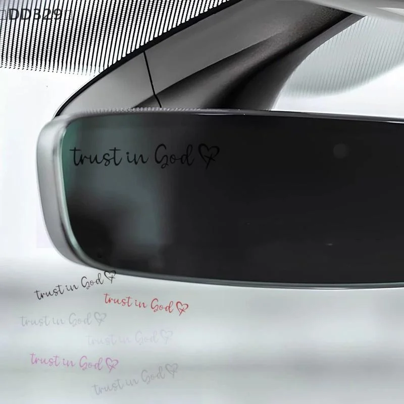 [[DD329] الثقة في الله القلب سيارة مرآة الرؤية الخلفية ملصق مائي الإيمان الكتاب المقدس الآية الكنيسة المسيحية السيارات سيارة الوفير ديكور