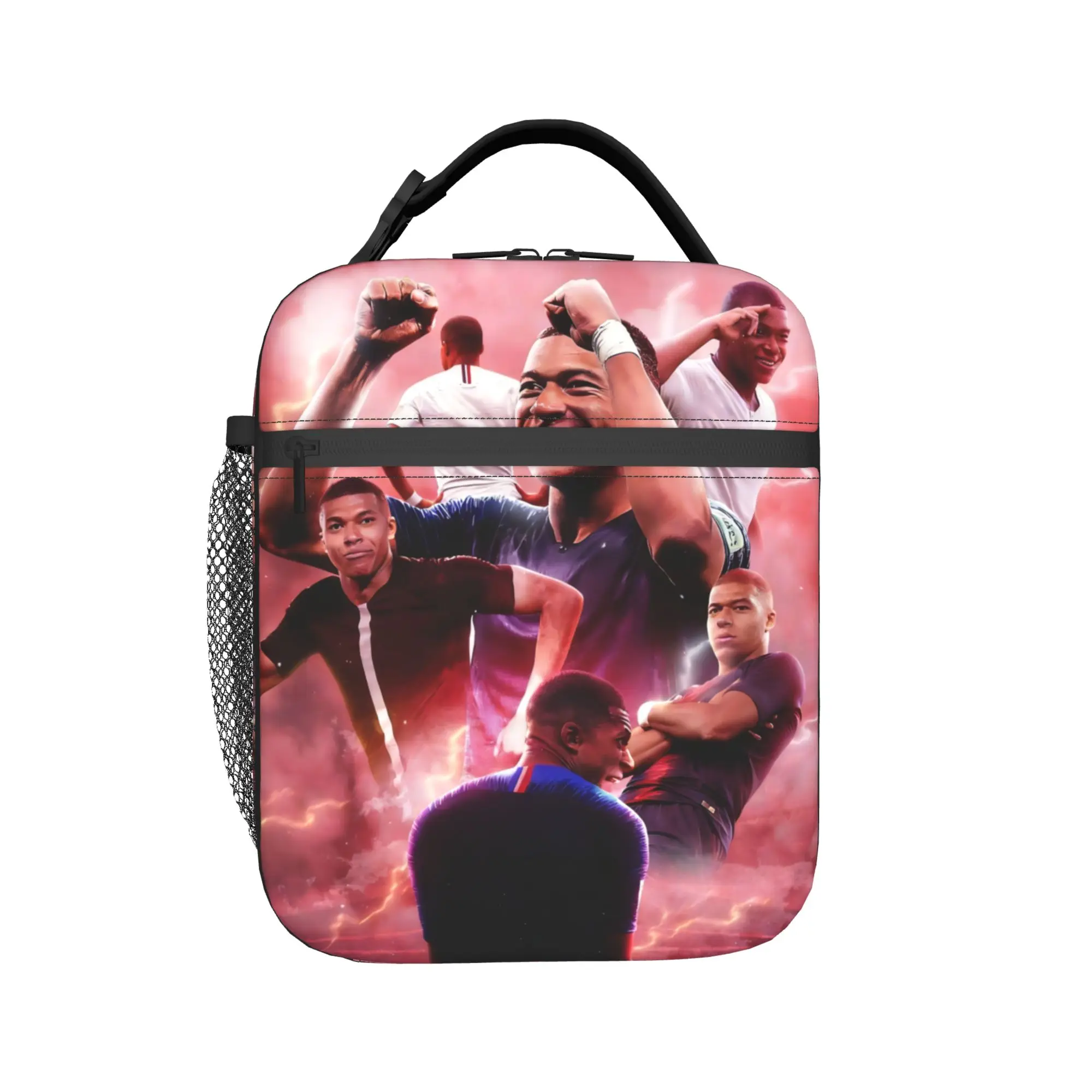 M-Mbappes Insulated Lunch Bags Large Football Soccer Meal Container Thermal Bag Tote Lunch Box Beach  Travel Food Storage Bags