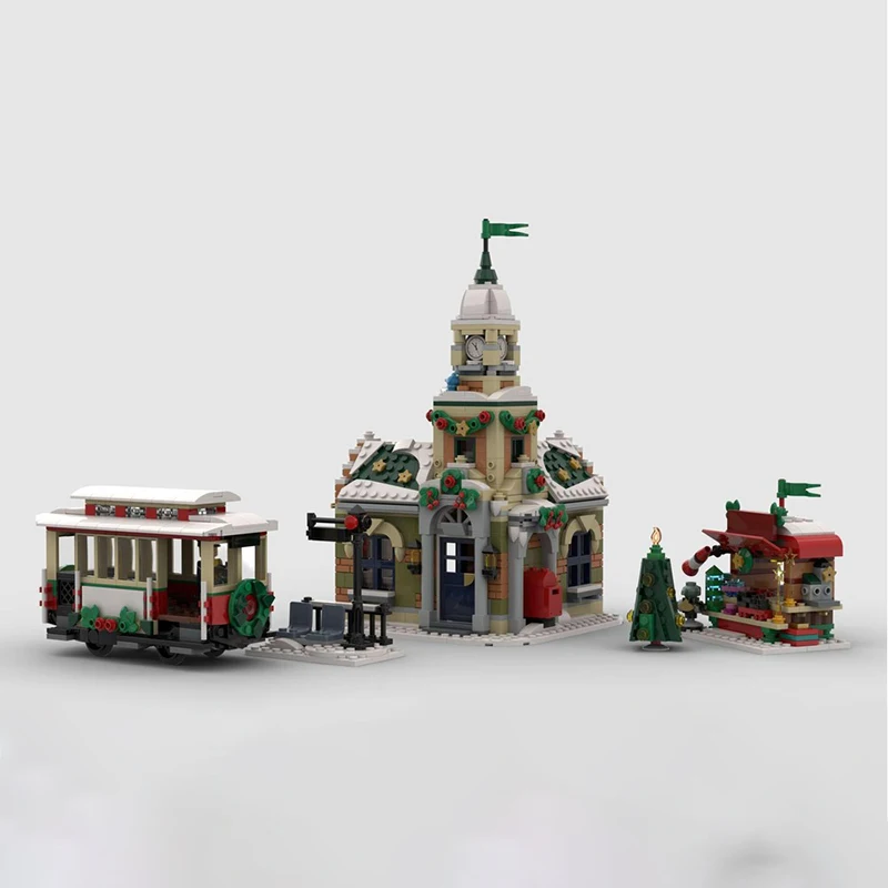 

MOC Christmas Series: Winter Village Building Model, Music School Model, DIY Building Block Toy, Children's Holiday Gift