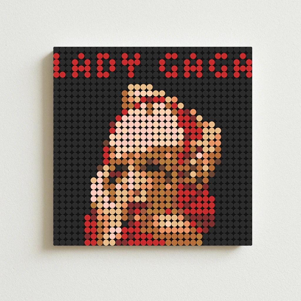 

Lady Gaga Poker Face Music Album Cover DIY Pixel Mosaic Brick Art Poster Creative Pop Music Gift Home Wall Decor Painting Gift