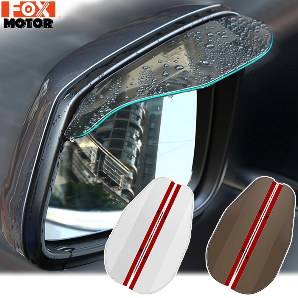 2X Car Door Side Rear View Wing Mirror Rain Visor Board Snow Guard Weather Shield Sun Shade Cover Rearview Universal Accessories