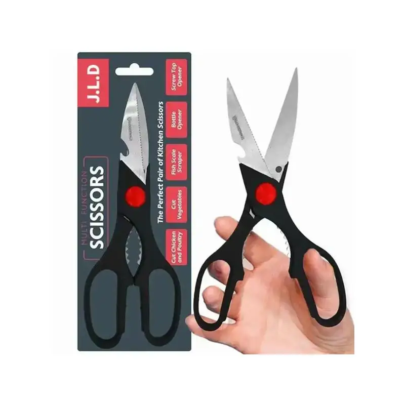 

Многоцелевые ножницы для пищевых продуктов, острые кухонные ножницы с Щелкунчиком, открывалкой для бутылок и банок, идеально подходят для овощей и мяса, идеально подходят