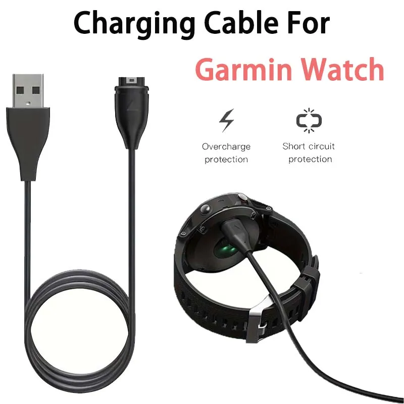 100cm USB Charging Cable for Garmin Fenix 8 7 7S 7X 6 6S 6X 5 5S 5X Forerunner 45 165 245 255 265 965 Smart Watch Charger Cord