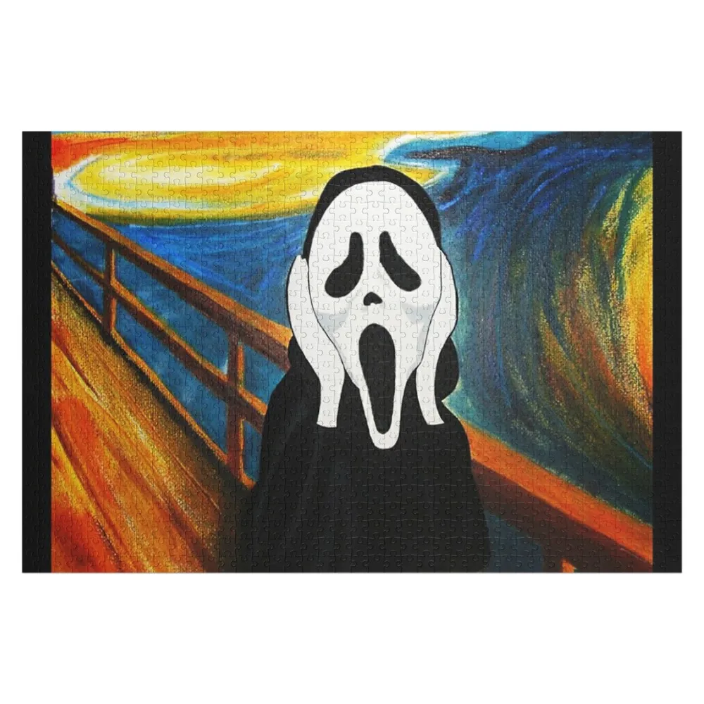 Ghost Face BOOOOOM Quebra-cabeça de madeira Foto personalizada Nome personalizado Brinquedos para crianças Quebra-cabeça