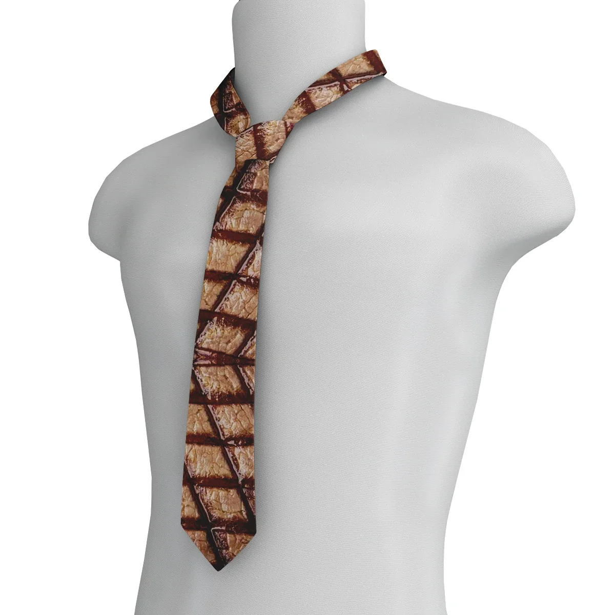 Corbata Unisex con estampado de comida caliente, corbata de diseño de estilo carne, accesorios de camisa de Halloween, fiesta de boda divertida, corbatas con cuello