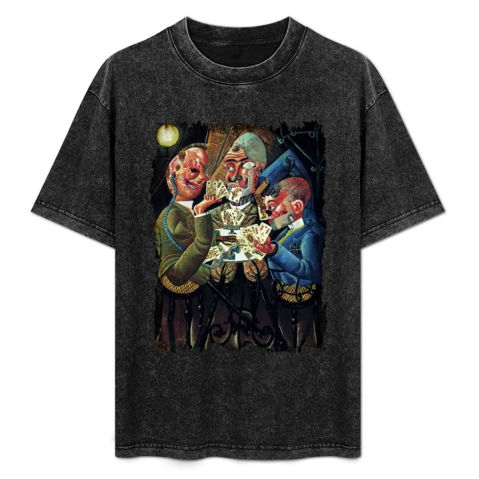 

The card Skat Players Otto Dix painting artist art lover gift t shirt T-Shirt Summer Fashion Casual Tee Shirt