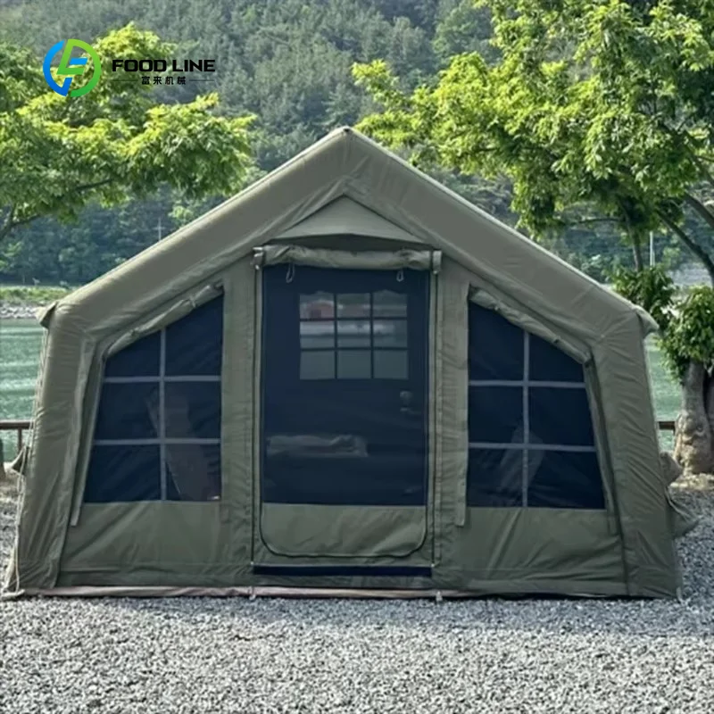 Customized Large Inflatable Camping Tent, 5000mm Waterproof Air Tent with Extension Room for Outdoor Glamping Family Camping
