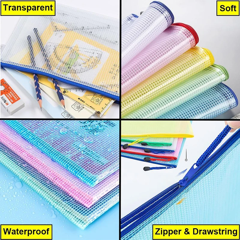 5/15PCS A4/A5 Mesh Zipper Pouc - đánh giá và giá Document Organizer Folder