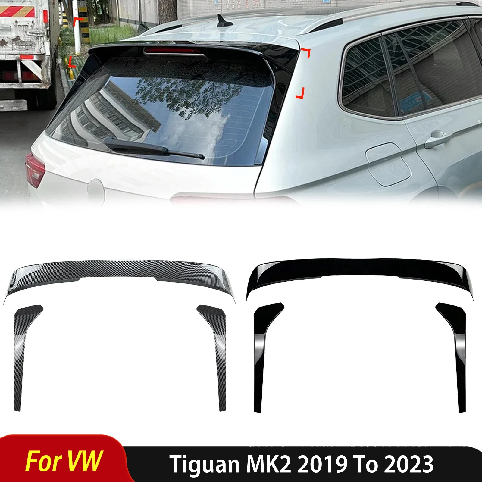 For Volkswagen 2017 To 2023 for VW Tiguan MK2 Look Rline Rear Side Spoiler Window Wing Tuning Auto Accessories Body Kit Tuning