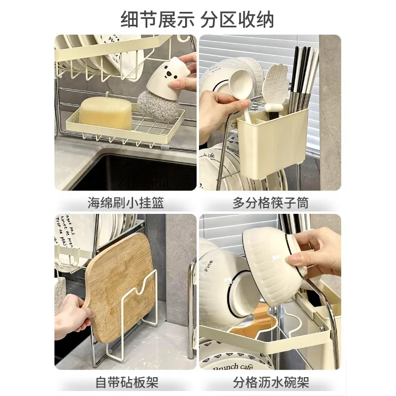 بالوعة استنزاف رف المطبخ طبق الرف بالوعة صحن قطع المجلس خرقة عيدان تجفيف الرف #6