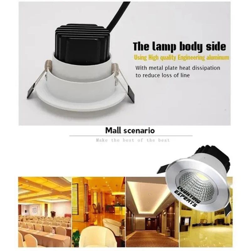 6 Pcs/Lot LED Downlight 3W Recessed Round LED Ceiling Lamp AC 220V-240V Indoor Lighting Warm White Cold White