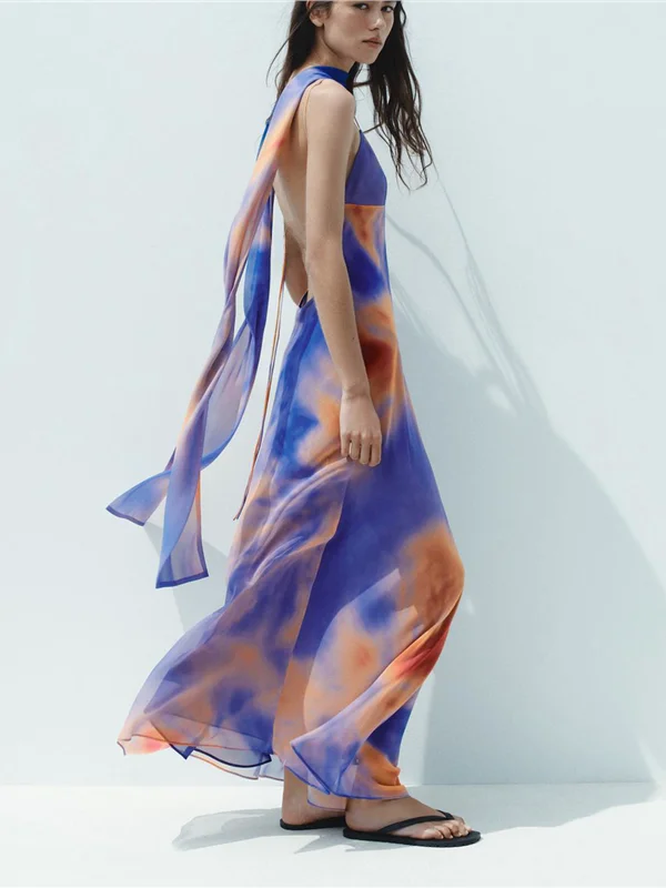 مثير الخامس الرقم وشاح طباعة Bal طويل الدكتور المرأة الصيف Faion عالية الخصر ألف خط ثوب الزفاف الاسمية ارتداء ألياف البوليستر #4