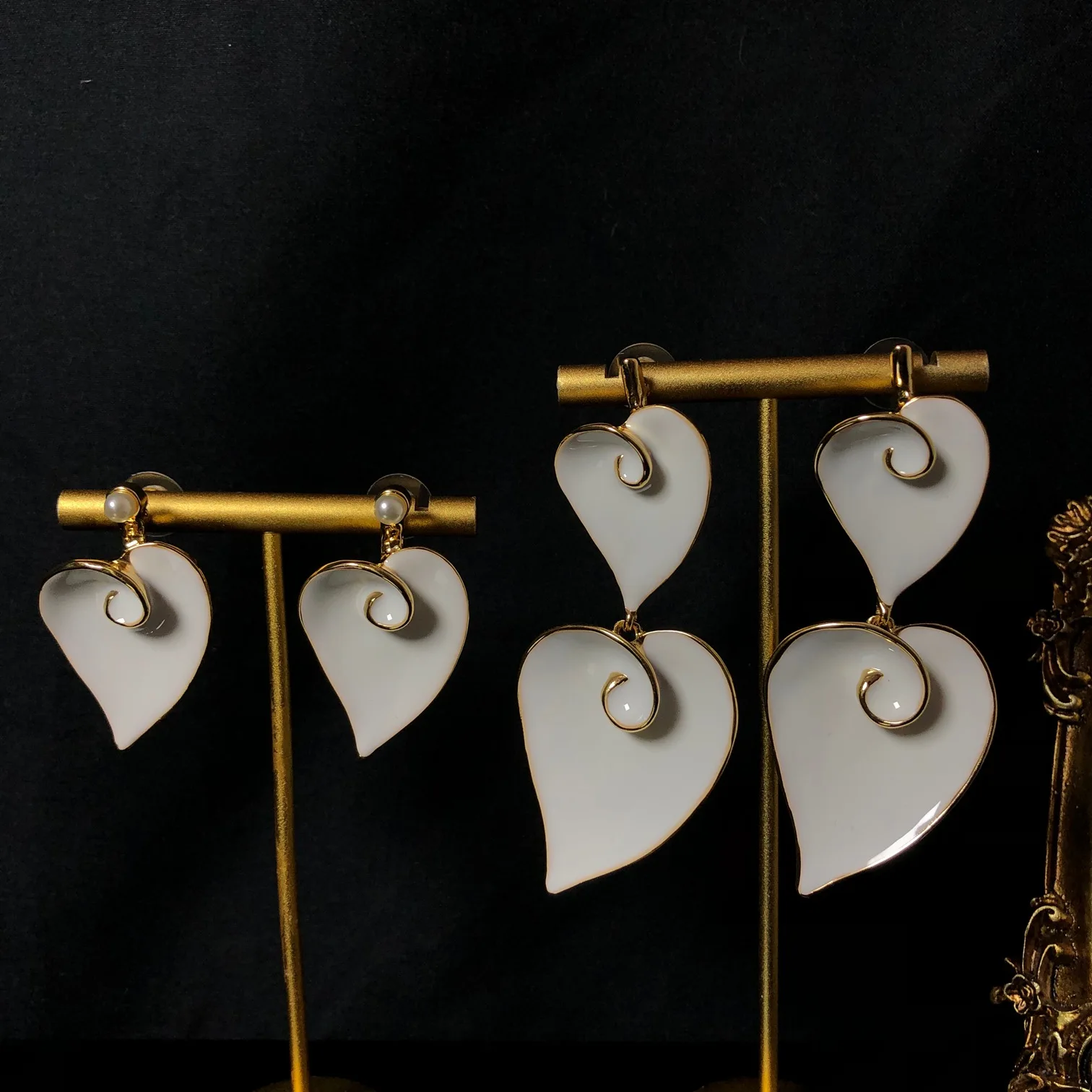 statement earrings pure white leave simple Creative ear stud earrings