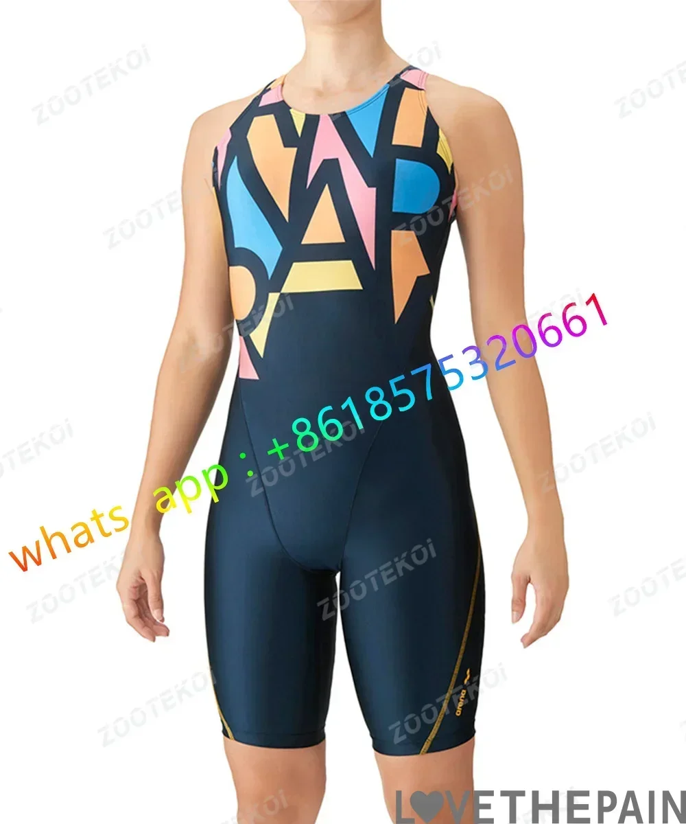 Trajes de baño para mujer Traje de baño de secado rápido Traje de baño profesional hasta la rodilla Traje de baño de entrenamiento deportivo de una pieza Traje de baño de surf en la playa