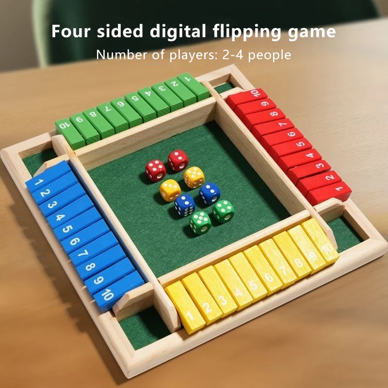 

Hot Four Sided 10 Numbers Shut The Box Board Game Set Dice Party Club Drinking Games For 4 Players Party Number Game Board Games