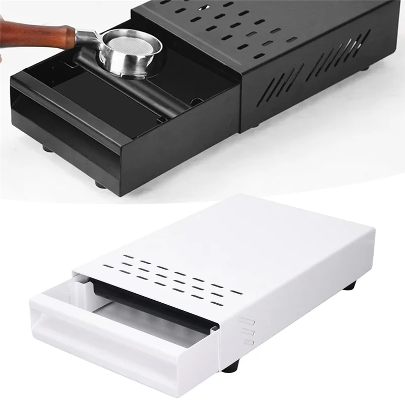 

A7THK-Carbon Steel Coffee Knock Box Drawer - Thickened Residue Powder Box For Home And Cafe Use, Easy To Clean