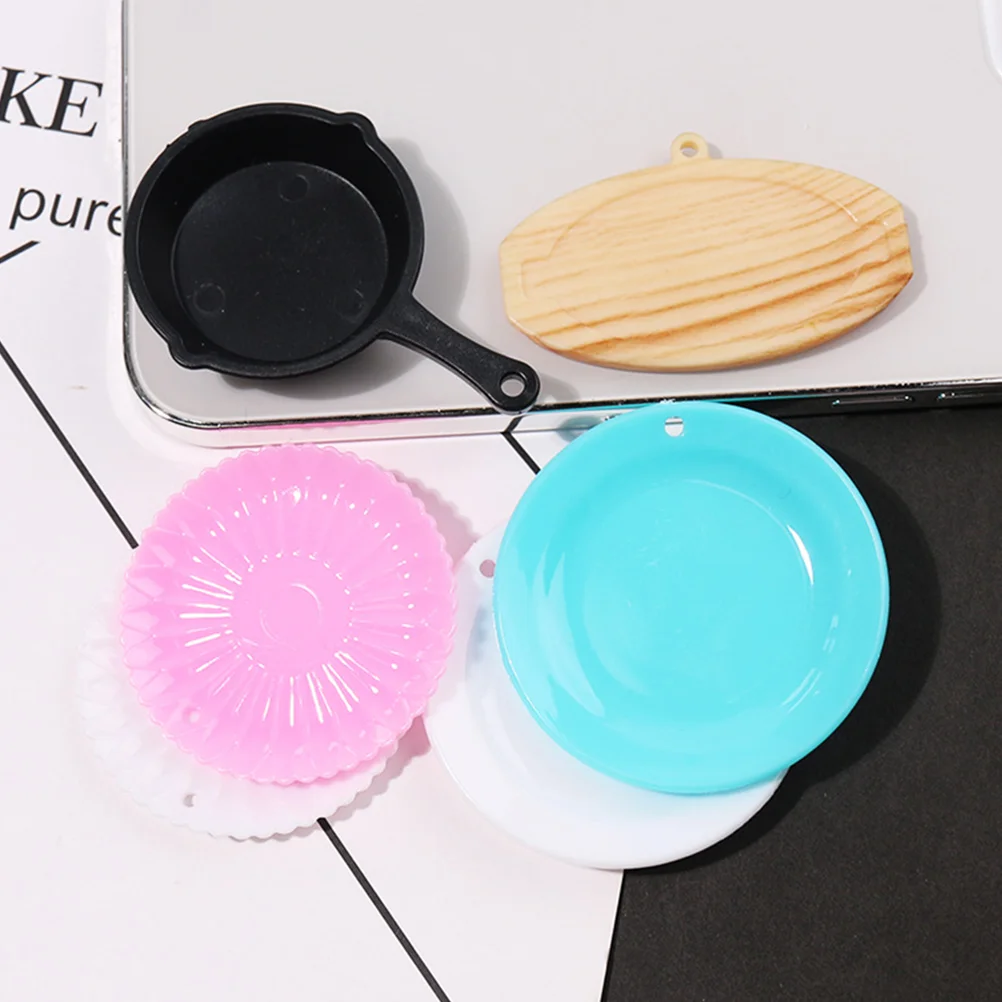 10 Pcs Frying Pan Miniature Kitchen Pretend Play Toys Kids Pots Pans Playset Educational Role Cast Iron Skillet Cookware toy