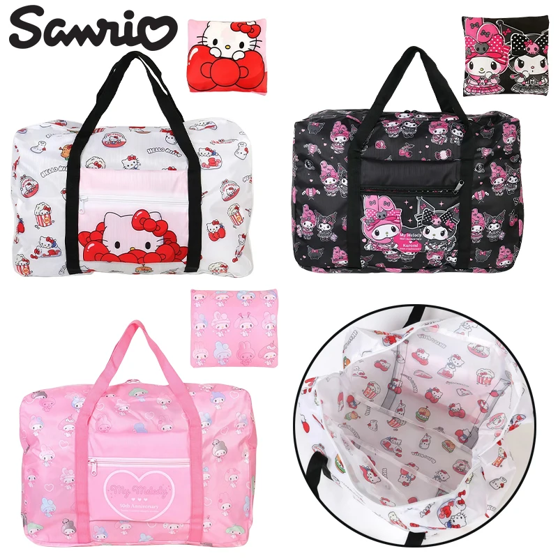 

Sanrio Hello Kitty складная спортивная сумка Sweet Kuromi Melody женская большая вместительная дорожная сумка сумки для хранения багажа сумки для переноски