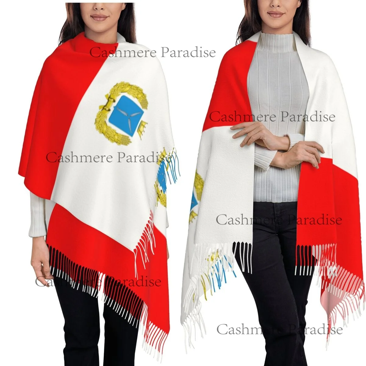 サラトフ州旗スカーフ男性女性冬暖かいスカーフショールラップ