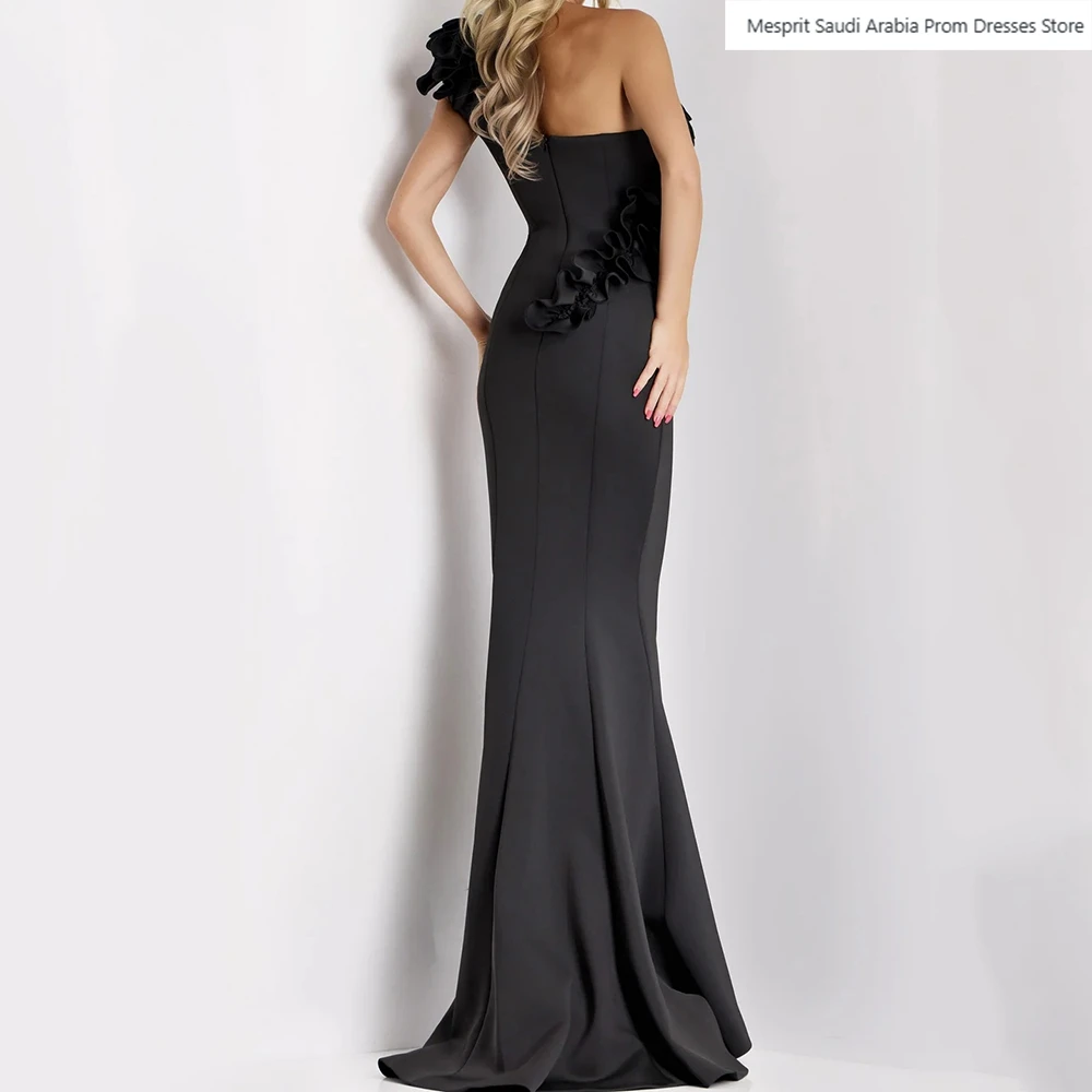 Vestidos de Noche de sirena para mujer, vestido de fiesta sin mangas con un hombro hasta el suelo, vestidos personalizados drapeados simples fruncidos a la moda