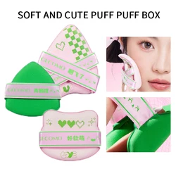 GECOMO Adorable Curved-Head Powder Puff Set — Ultra-Soft, Skin-Friendly, Non-Powder-Caking, Expands When Wet,