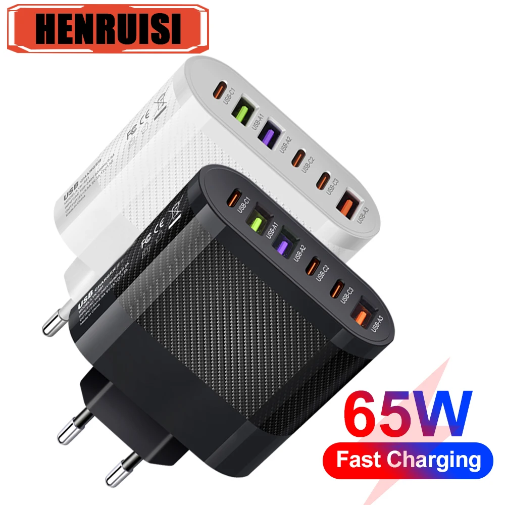 65W Charger Type C Fast Charging QC3.0 For iPhone 15 14 13 12 Pro Max Huawei Xiaomi Samsung POCO Tablet USB C Charger PD Adapter