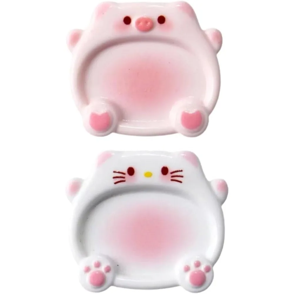 2Pcs Cute Cartoon Bear Nail Art Color Mixing Palette, Gel Polish Painting Drawing Manicure Tools