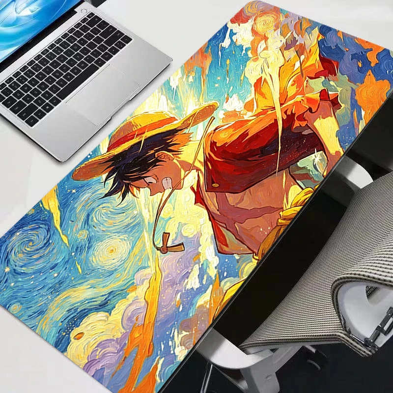 Mouse Pad One Piece Anime XXL Acessórios para Jogos Gabinete Gamer PC Tapete de Mesa para Computador Grande XXL para Teclado e Tablet