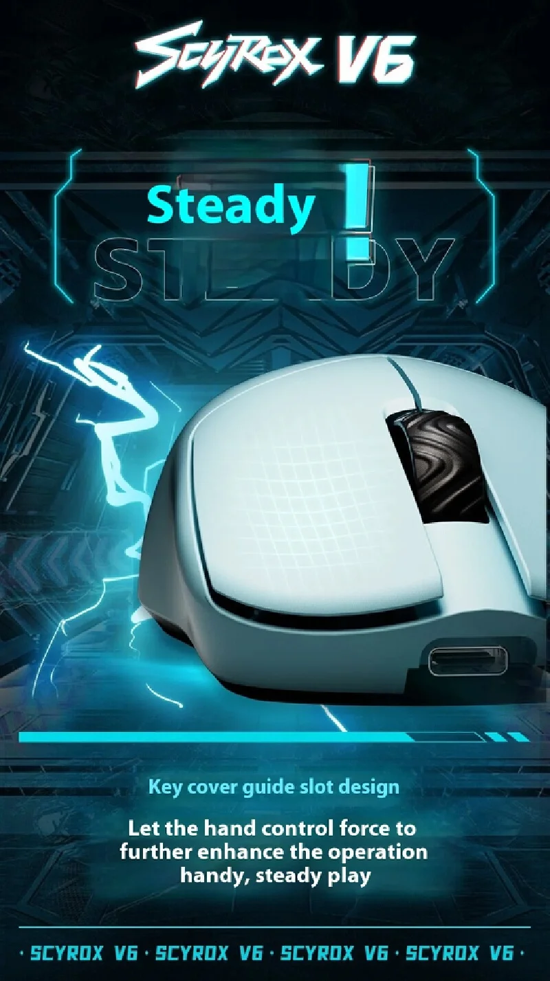 Scyrox V6 Mouse Low Latency Gaming Mice Lightweight Wireless Mouse Customized Ergonomic Mouse For Esports Gamer Pc Accessories