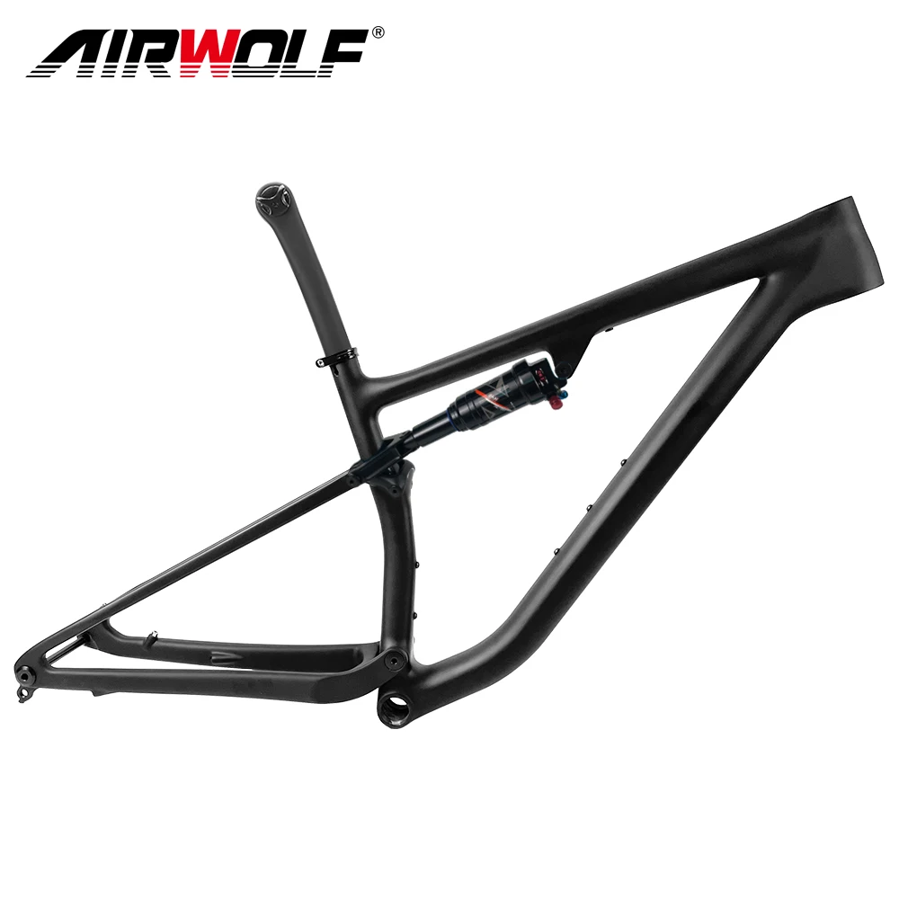 Airwolf 29 Carbon Full Suspension Frame Boost 29er Carbon Bicycle Frame MTB XC Cycling City Bike Mountain Bike Frame with Shock