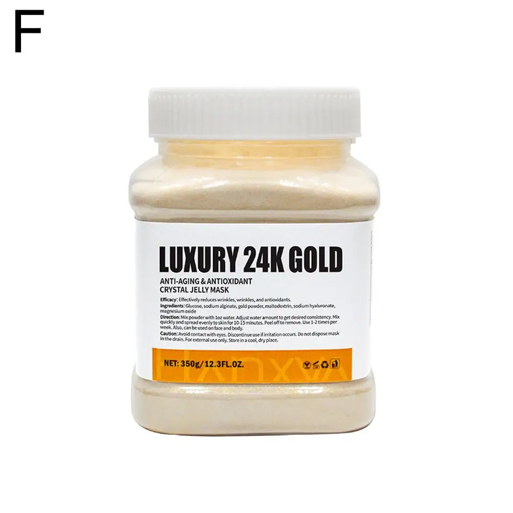 Gold Crystal Jelly Mask Pulver 350 g, feuchtigkeitsspendende, aufhellende Gesichtsbehandlung für strahlende Haut, feuchtigkeitsspendende, weichmachende Gesichtsbehandlung