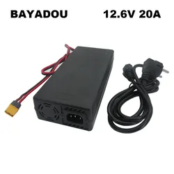 12.6V 20A Lithium Charger 12V 3S 10.8V 11.1V Li-ion UPS System Solar Car LFP Energy Storage Battery Fast Charger XT60 XT90