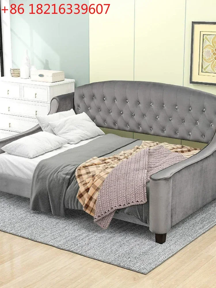 

TAO Sofá cama tapizado de tamaño completo o doble con botones, sofá cama para dormitorio, sala de estar, Wohnzimmer Lazy,