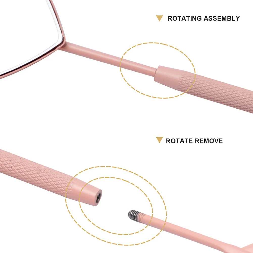 مرآة رموش على شكل قلب من الفولاذ المقاوم للصدأ بمقبض غير قابل للانزلاق، مرآة تمديد الرموش المحمولة لأداة مكياج الصالون